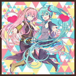 This is a pixiv picture whose title is ミク×ルカ チョコレートセレクション.