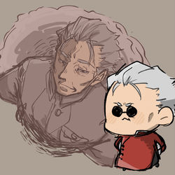 This is a pixiv picture whose title is もちり書文先生（殺）.