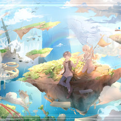 This is a pixiv picture whose title is 彷徨う僕らの世界紀行.