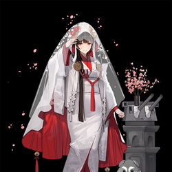 This is a pixiv picture whose title is 高雄 花嫁.