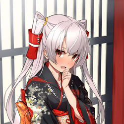 This is a pixiv picture whose title is 新春着物天津風.