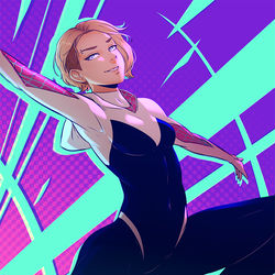 This is a pixiv picture whose title is Spider-Gwen.