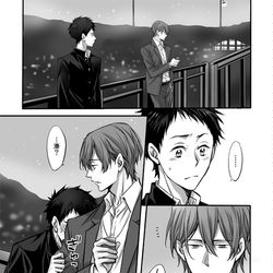 This is a pixiv picture whose title is 【腐】そばにいさせて【マサ湊】.
