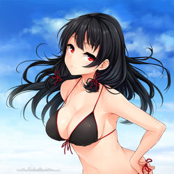 This is a pixiv picture whose title is 水着磯風さん.