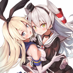 This is a pixiv picture whose title is 島風さんと天津風さん.