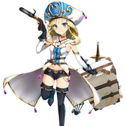 This is a pixiv picture whose title is 『千年戦争アイギス』帝国商人ターニャ.