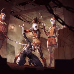 This is a pixiv picture whose title is 敗北2.