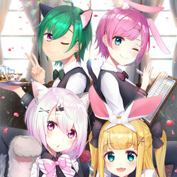 This is a pixiv picture whose title is にじさんじけもみみ喫茶へようこそ☆.