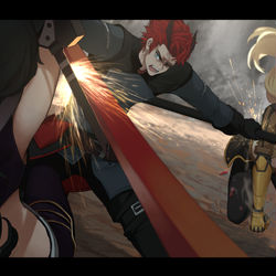 This is a pixiv picture whose title is Fight.
