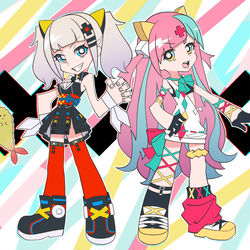 This is a pixiv picture whose title is 輝夜月＆ピンキーポップヘップバーン.