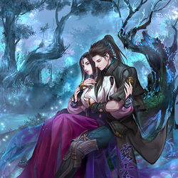 This is a pixiv picture whose title is 北洛云无月.