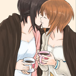 This is a pixiv picture whose title is ガルパン　みほまほ.