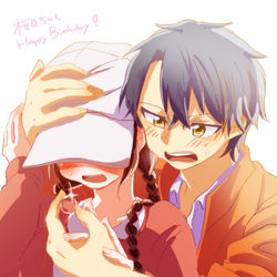 This is a pixiv picture whose title is 【リョ桜】いいから目を閉じて！.