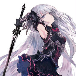 This is a pixiv picture whose title is 死神に育てられた少女は漆黒の剣を胸に抱くII.