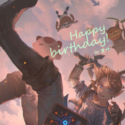 This is a pixiv picture whose title is birthday gift.