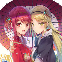 This is a pixiv picture whose title is お正月ホムラ＆ヒカリ.