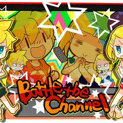 This is a pixiv picture whose title is 【鏡音リン】Battle the Channel【鏡音レン】.
