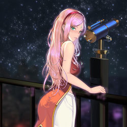 This is a pixiv picture whose title is 星夜下の桜.