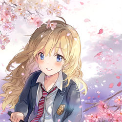 This is a pixiv picture whose title is 四月は君の嘘.