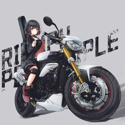 This is a pixiv picture whose title is TRIUMPH SPEEDTRIPLE R×美竹蘭.