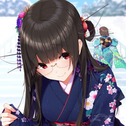 This is a pixiv picture whose title is 振袖鳥海ちゃん.