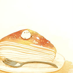 This is a pixiv picture whose title is クリームチーズミルクレープ.