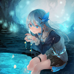 This is a pixiv picture whose title is 夜空の湖.