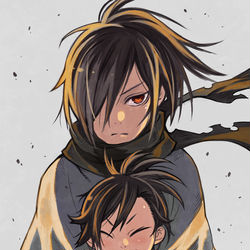 This is a pixiv picture whose title is どろろと百鬼丸.