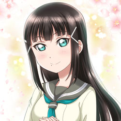 This is a pixiv picture whose title is 黒澤ダイヤ＋サクラ大戦コラボ漫画.