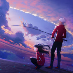 This is a pixiv picture whose title is どこかの√で.