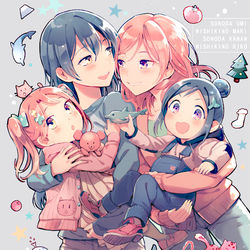 This is a pixiv picture whose title is うみまき親子パロ新刊 (中國語+日本語).