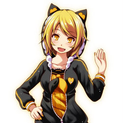 This is a pixiv picture whose title is 【鏡音リン】 オレンジこんこん.