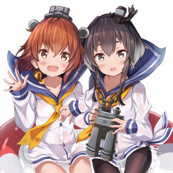This is a pixiv picture whose title is 雪風と時津風.