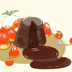 This is a pixiv picture whose title is いちごフォンダン.