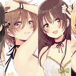 This is a pixiv picture whose title is 下着少女.