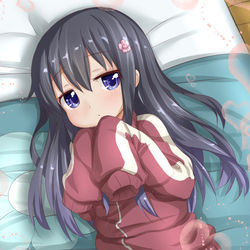 This is a pixiv picture whose title is は、花ちゃんが私の服着て私のベッドに!!!!.