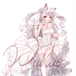 This is a pixiv picture whose title is 花嫁夕立（椿）.