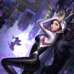 This is a pixiv picture whose title is Spider Gwen.