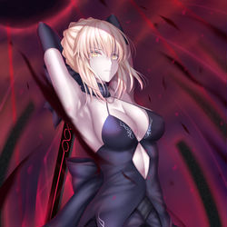 This is a pixiv picture whose title is ドレス姿セイバーオルタさん.