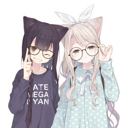 This is a pixiv picture whose title is だてめがにゃん.