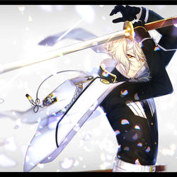 This is a pixiv picture whose title is 髭切.