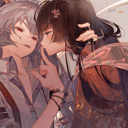 This is a pixiv picture whose title is 甘いな.