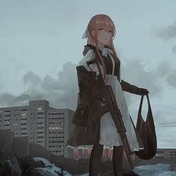 This is a pixiv picture whose title is 灰色の雲.