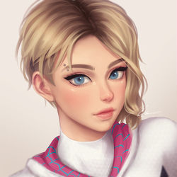 This is a pixiv picture whose title is Spider Gwen.