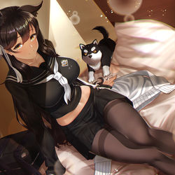 This is a pixiv picture whose title is 学園ロマンチカ　愛宕.