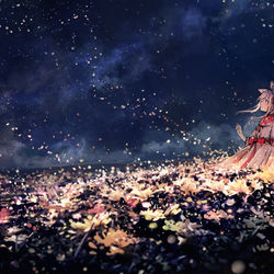 This is a pixiv picture whose title is 花と星.