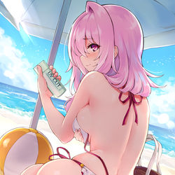 This is a pixiv picture whose title is 日焼け止めリクエスト、桜さん.