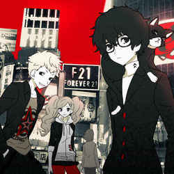 This is a pixiv picture whose title is 怪盗団.