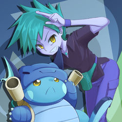 This is a pixiv picture whose title is ライチュウとライバル【１月】.