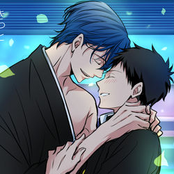 This is a pixiv picture whose title is 【腐】意味【マサ湊】.